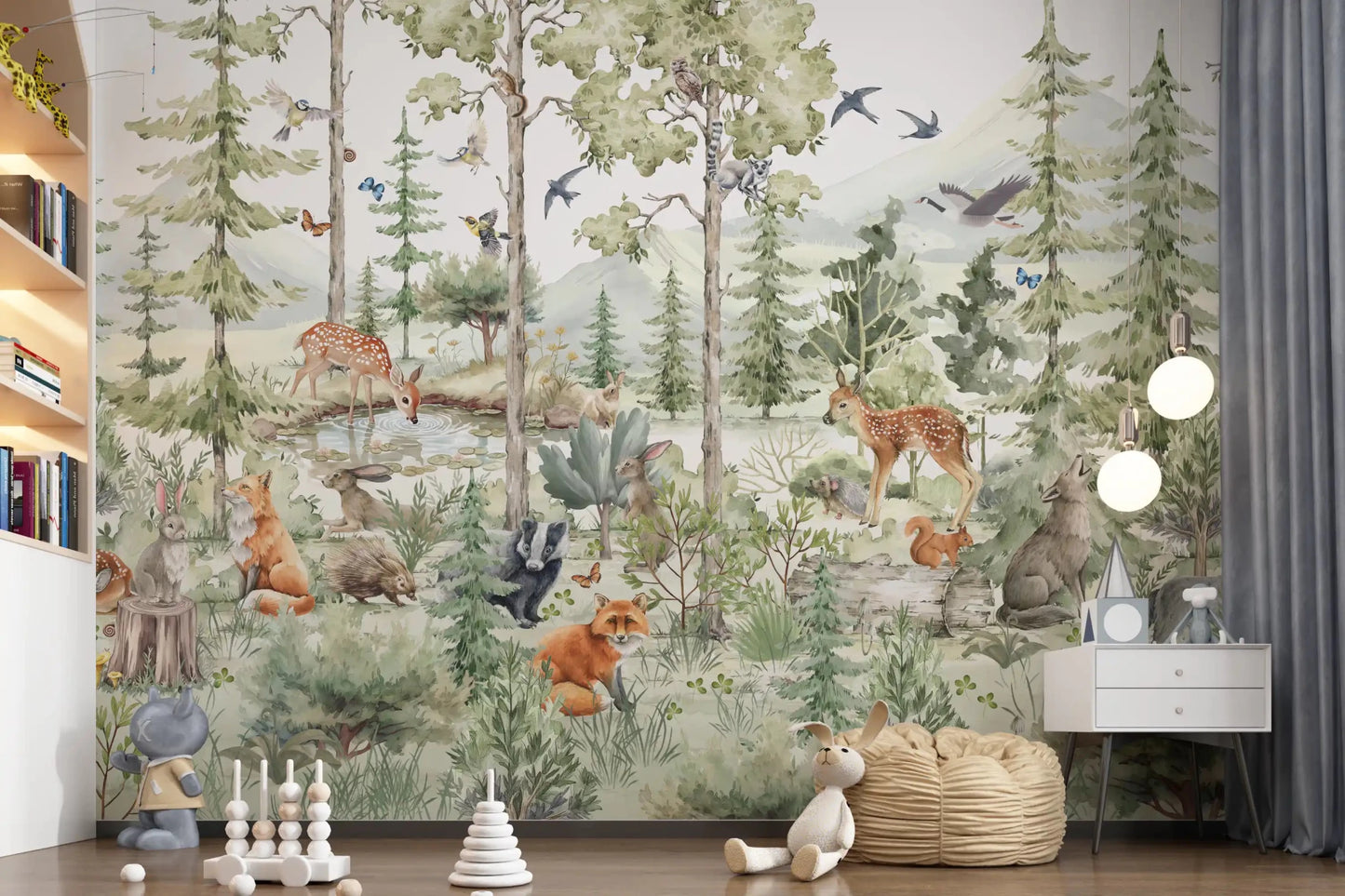 Enchanted Woodland Friends Wall Mural