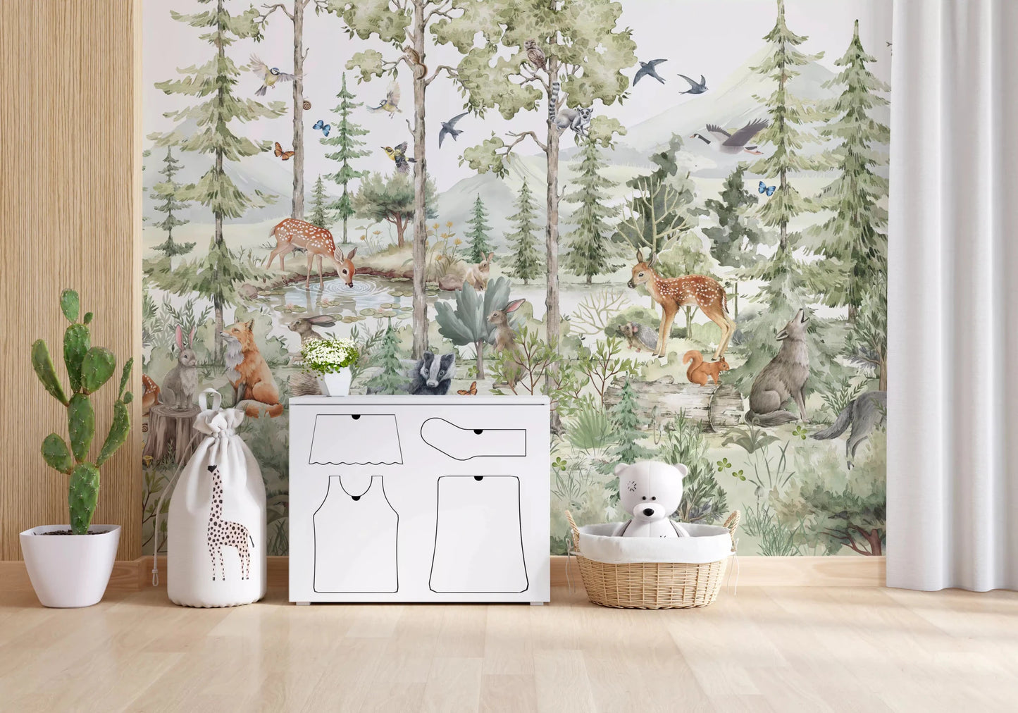 Enchanted Woodland Friends Wall Mural