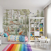 Enchanted Woodland Friends Wall Mural