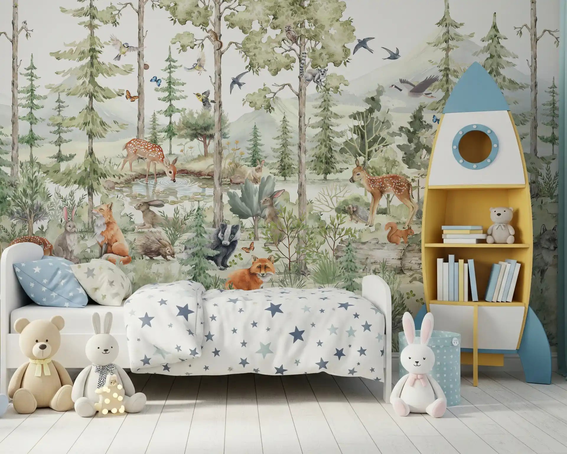 Enchanted Woodland Friends Wall Mural