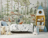 Enchanted Woodland Friends Wall Mural