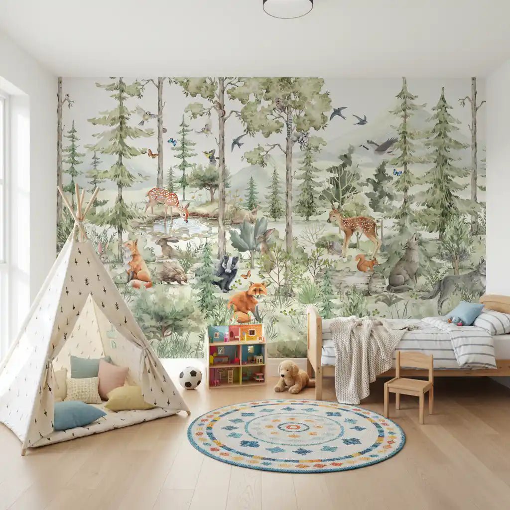 Enchanted Woodland Friends Wall Mural