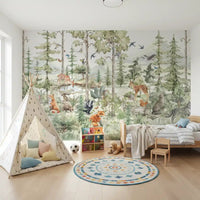 Enchanted Woodland Friends Wall Mural