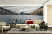 The water is still and calm, reflecting the sky.

