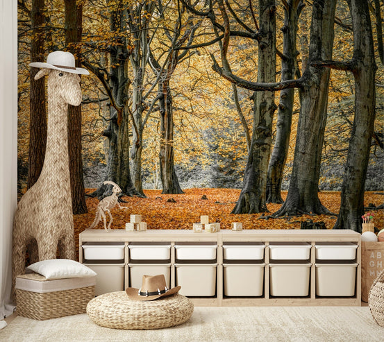 Autumn forest scene on wallpaper. GD2901

