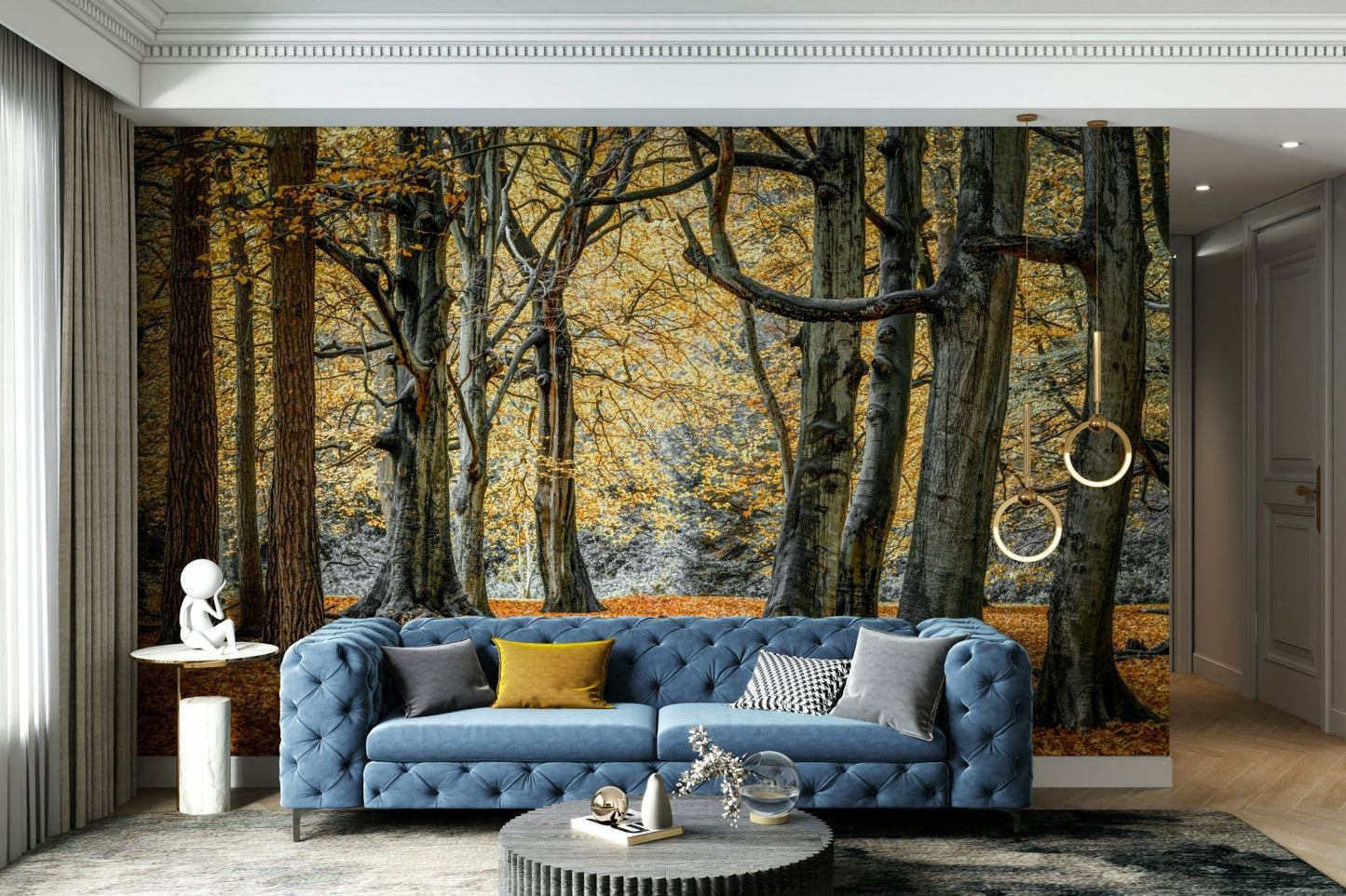 Soft focus of autumn trees.

