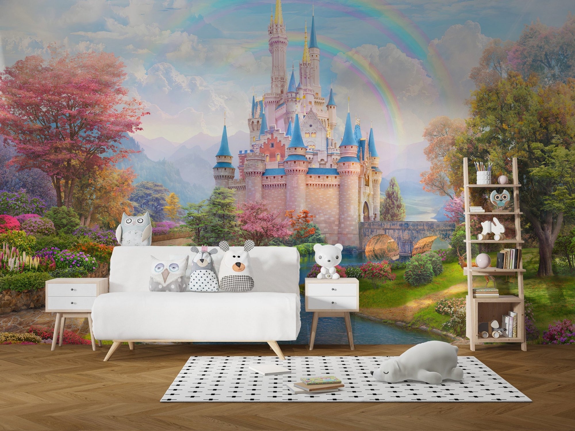 Enchanting Princess Castle Wallpaper for Kids Room A471
