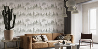 Tropical winter forest wall mural style

