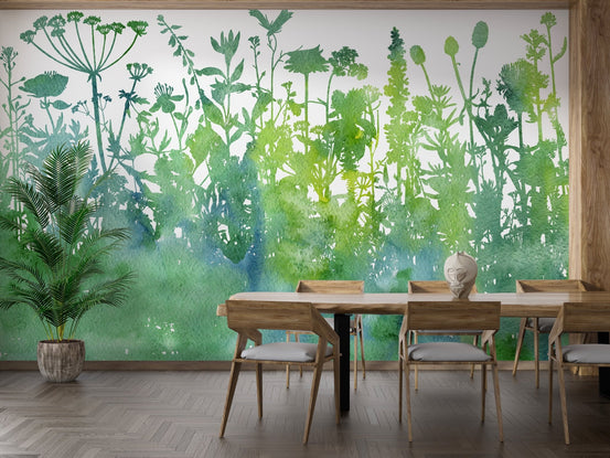 Watercolor botanical trees wallpaper B242
