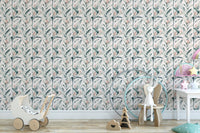 Elegant palm leaves repeat wallpaper