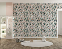 Minimal tropical palm pattern wallpaper