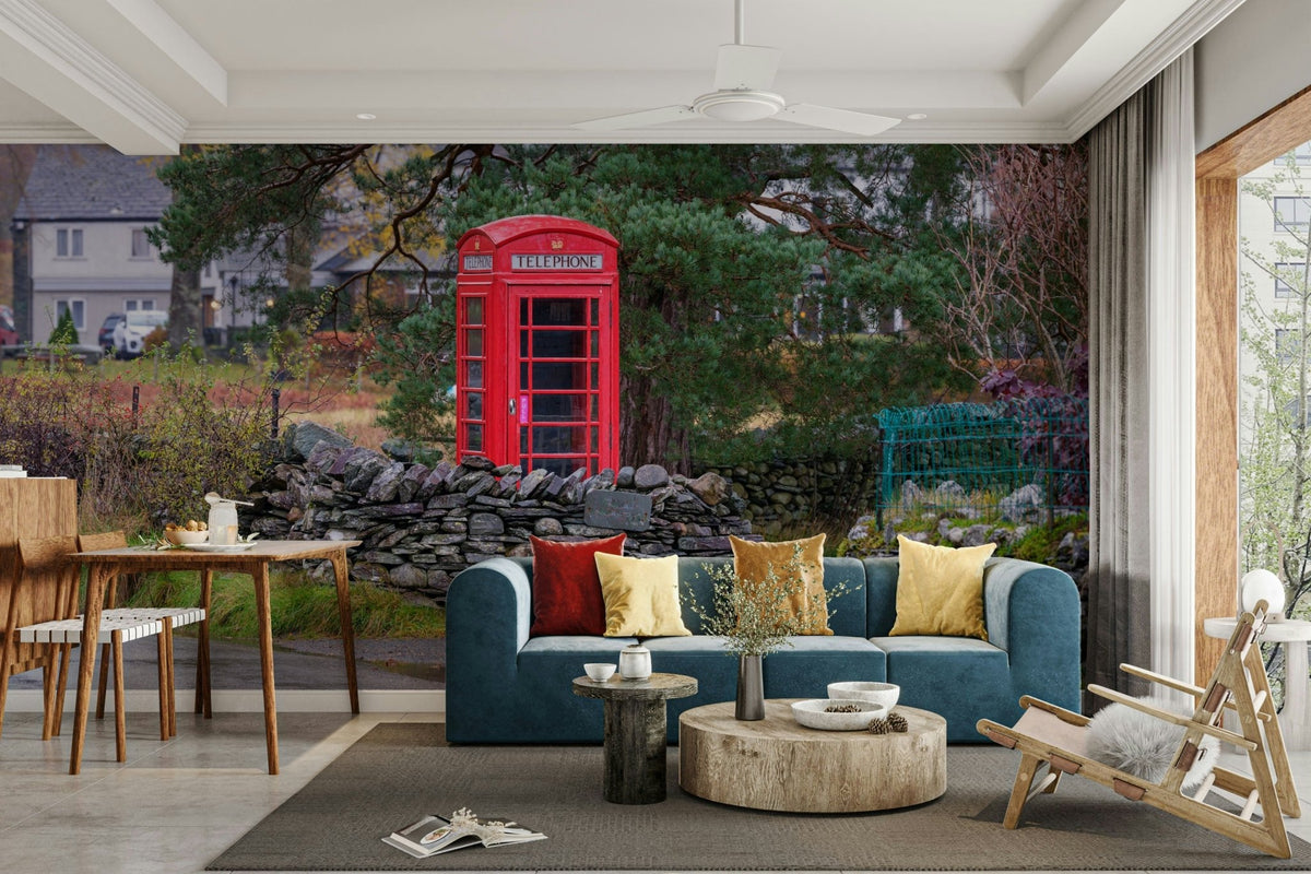 A beautiful iconic phone box wallpaper mural., GD4630