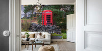 An artistic British landmark mural for home decor.

