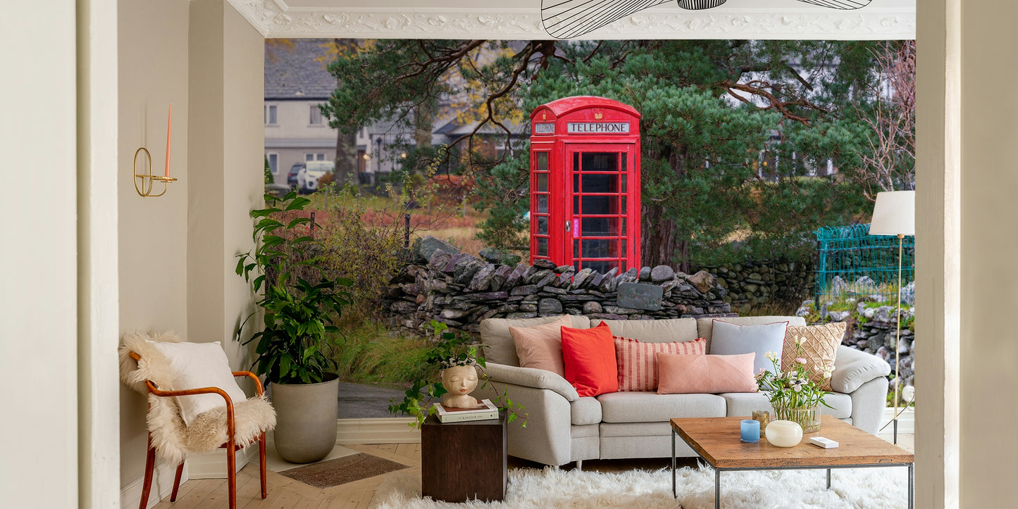 A dramatic city street wallpaper mural that defines a space.

