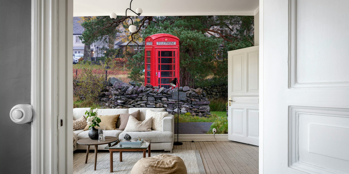 An artistic British landmark mural for home decor.

