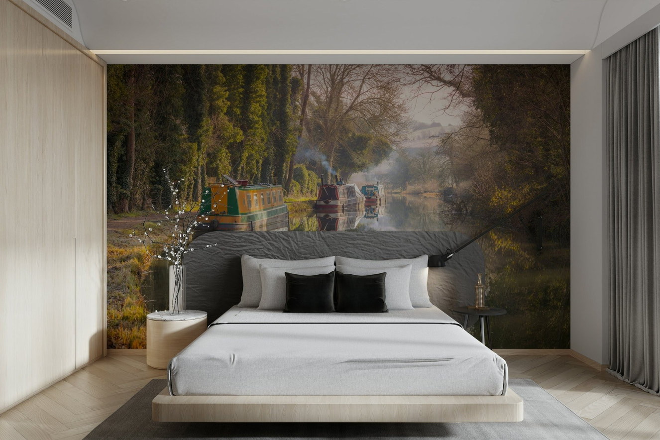 English Canal Dreams wall mural design

