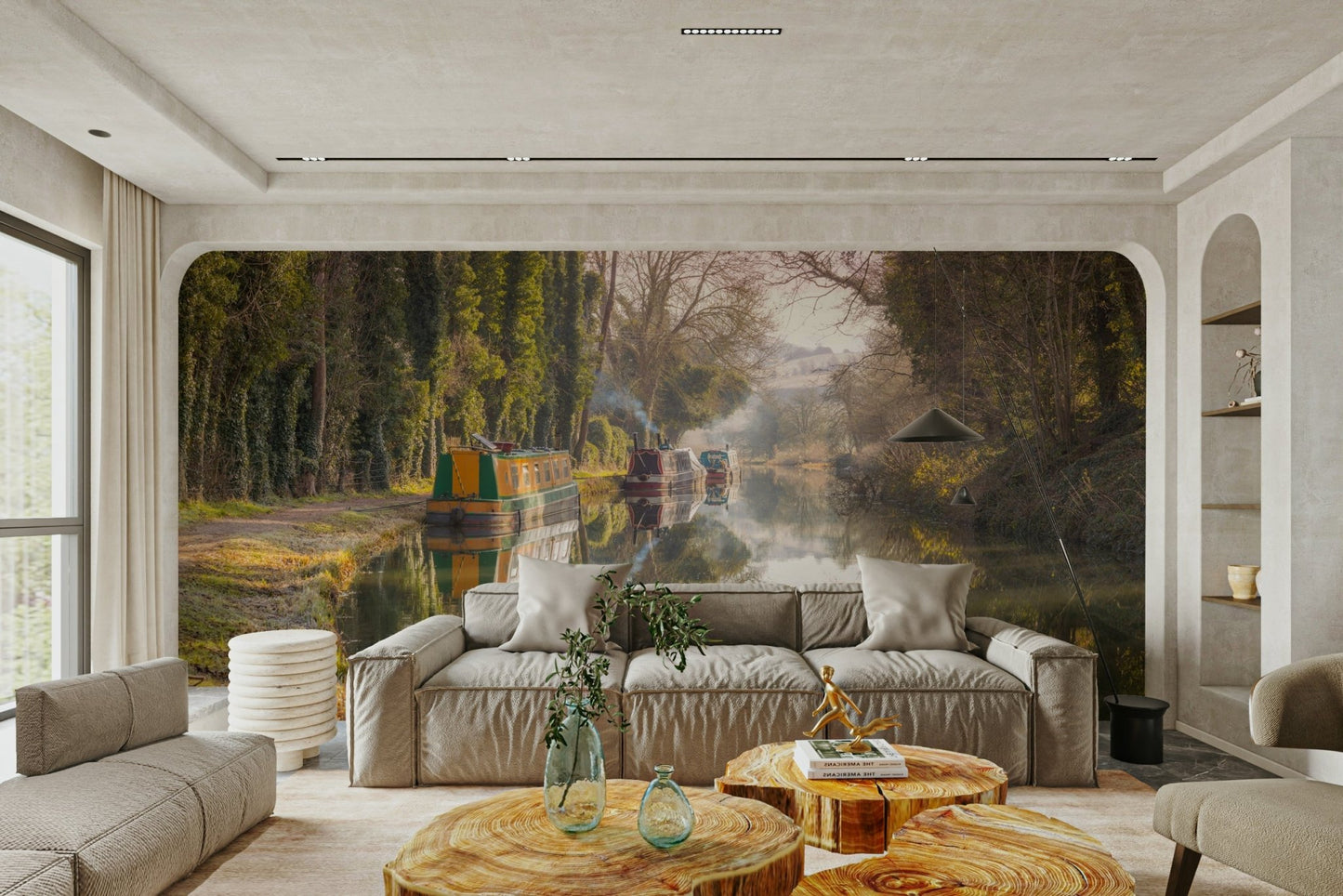 Countryside canal view wall mural

