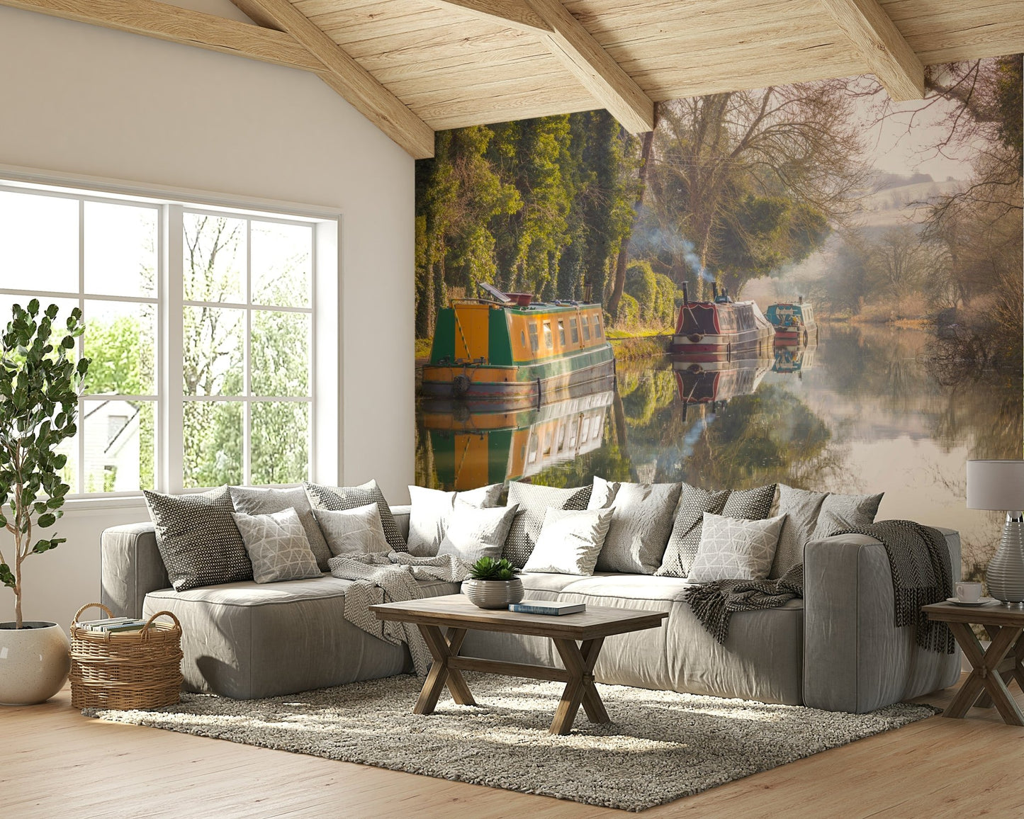 Tranquil waterway wallpaper for walls

