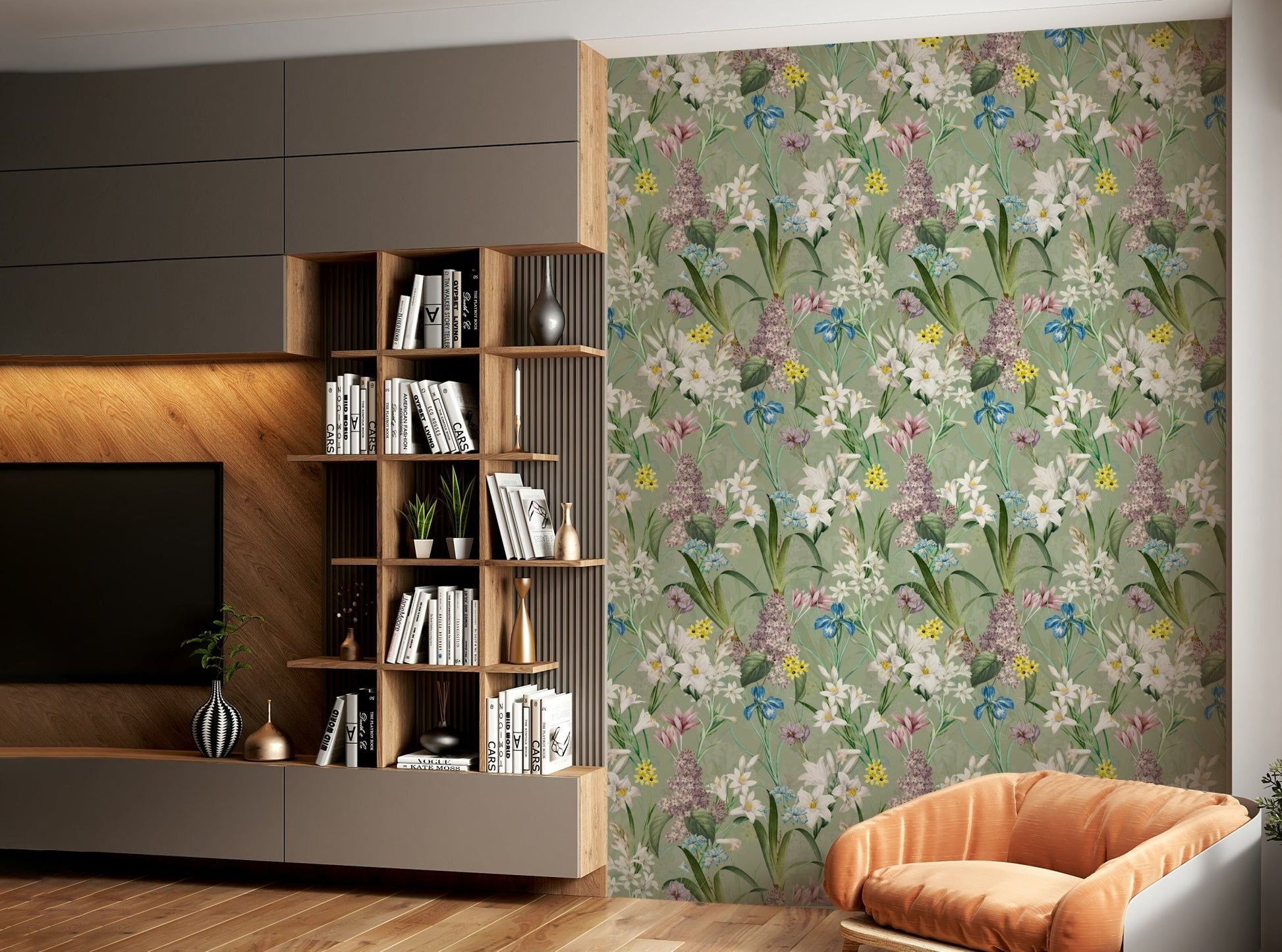 Vibrant garden escape wallpaper for a serene ambiance

