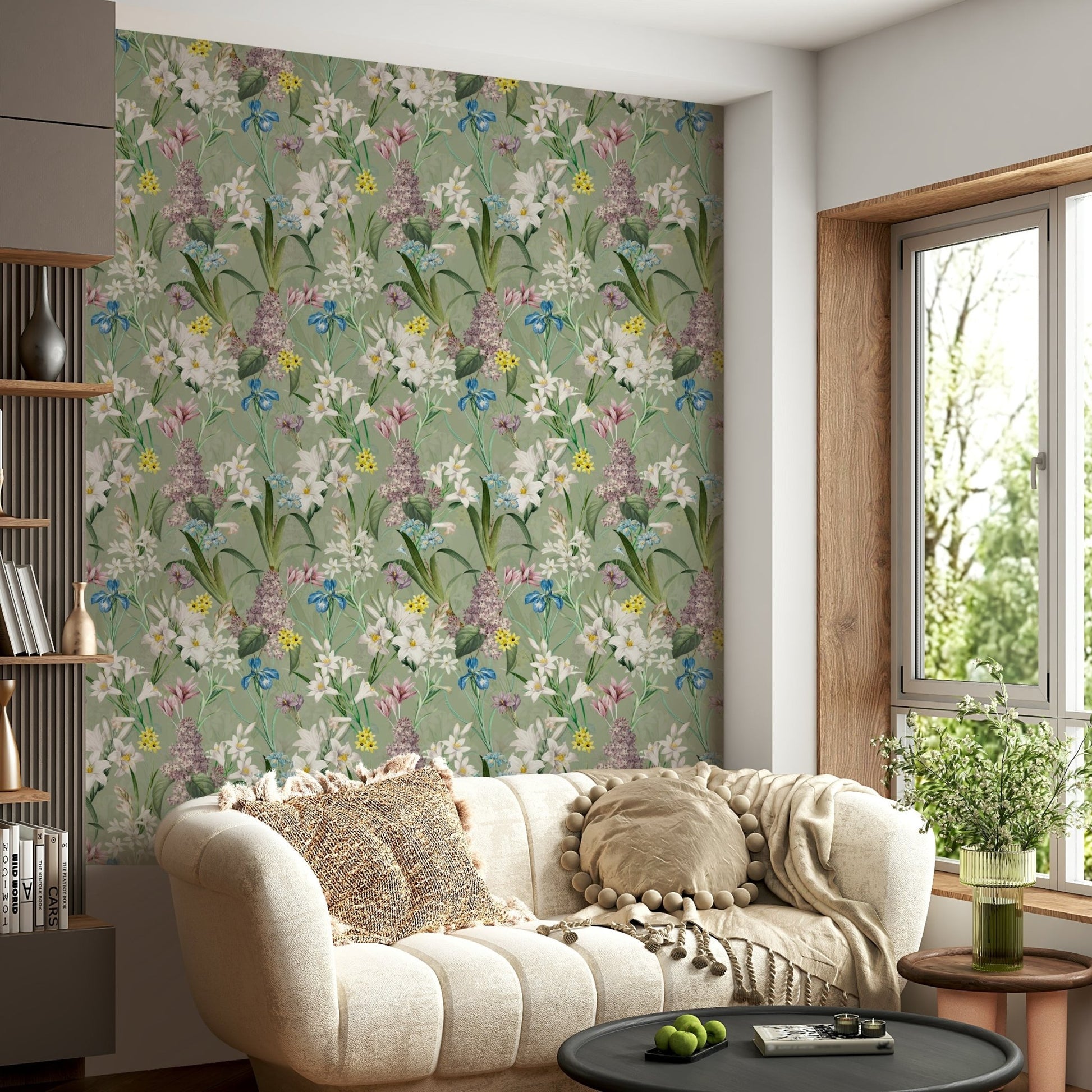 Beautiful English garden-inspired wallpaper for walls

