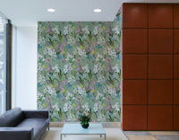Nature-inspired wallpaper with English garden theme

