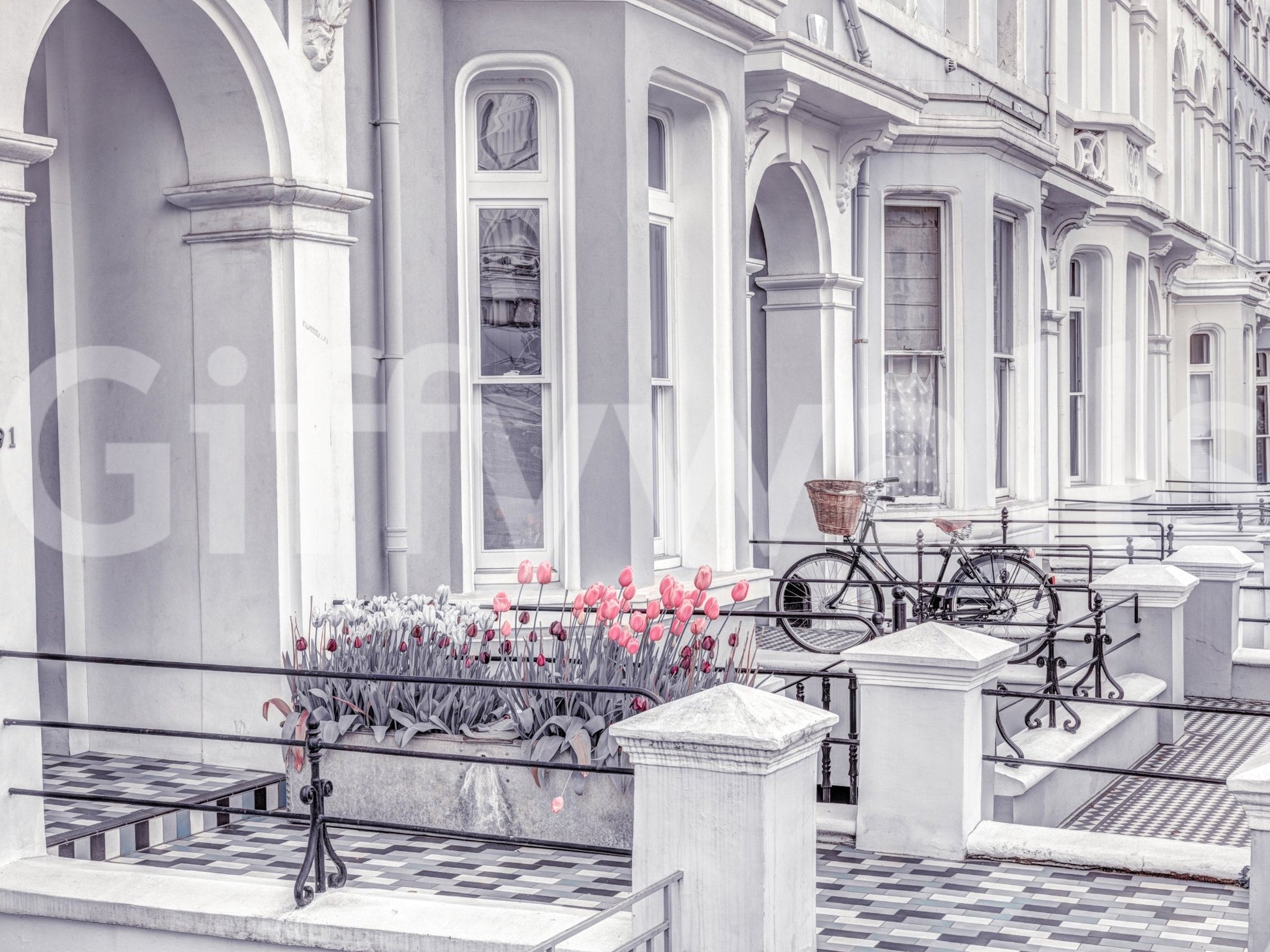 English Houses Facade Wall Mural