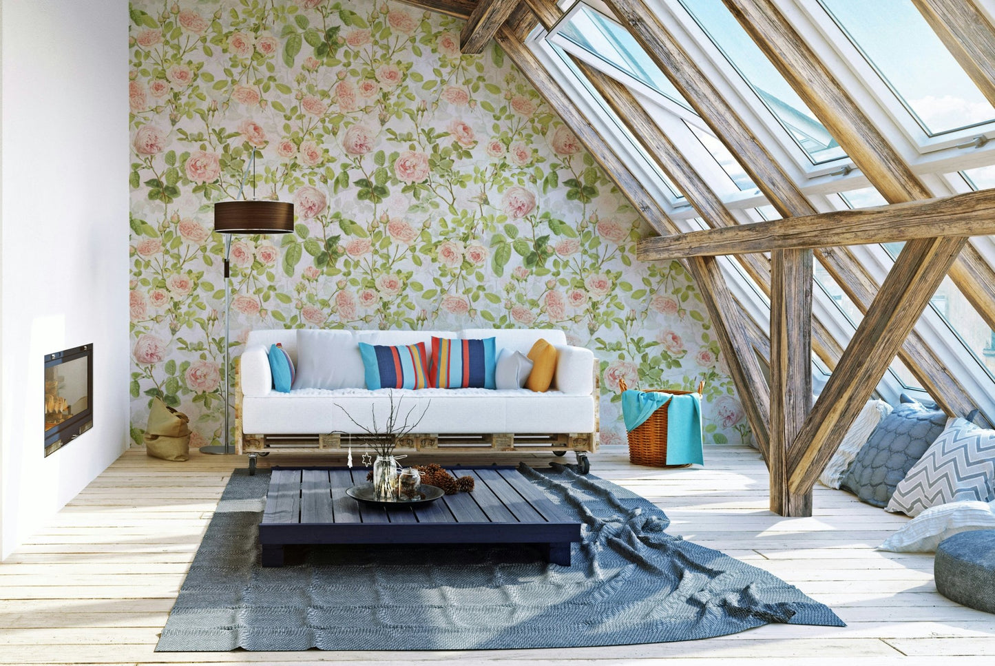 Soft pastel English roses wallpaper for timeless beauty., GD1357