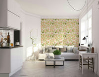 Elegant rose garden wallpaper design for classic interiors., GD1357
