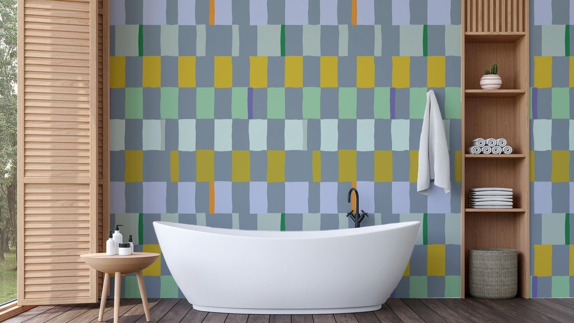 Bold and mysterious tile wallpaper for stylish interiors., AN103