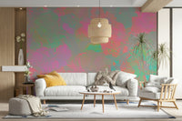 Mural wallpaper with delicate petal flow

