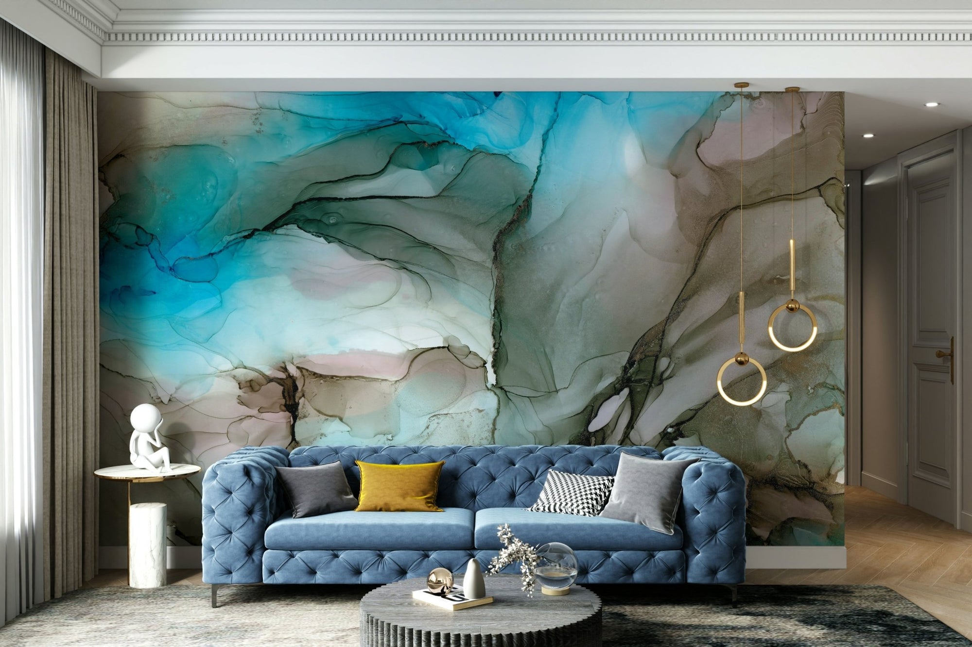 Ephemeral Depths Wall Mural featuring serene underwater landscape, GD2270
