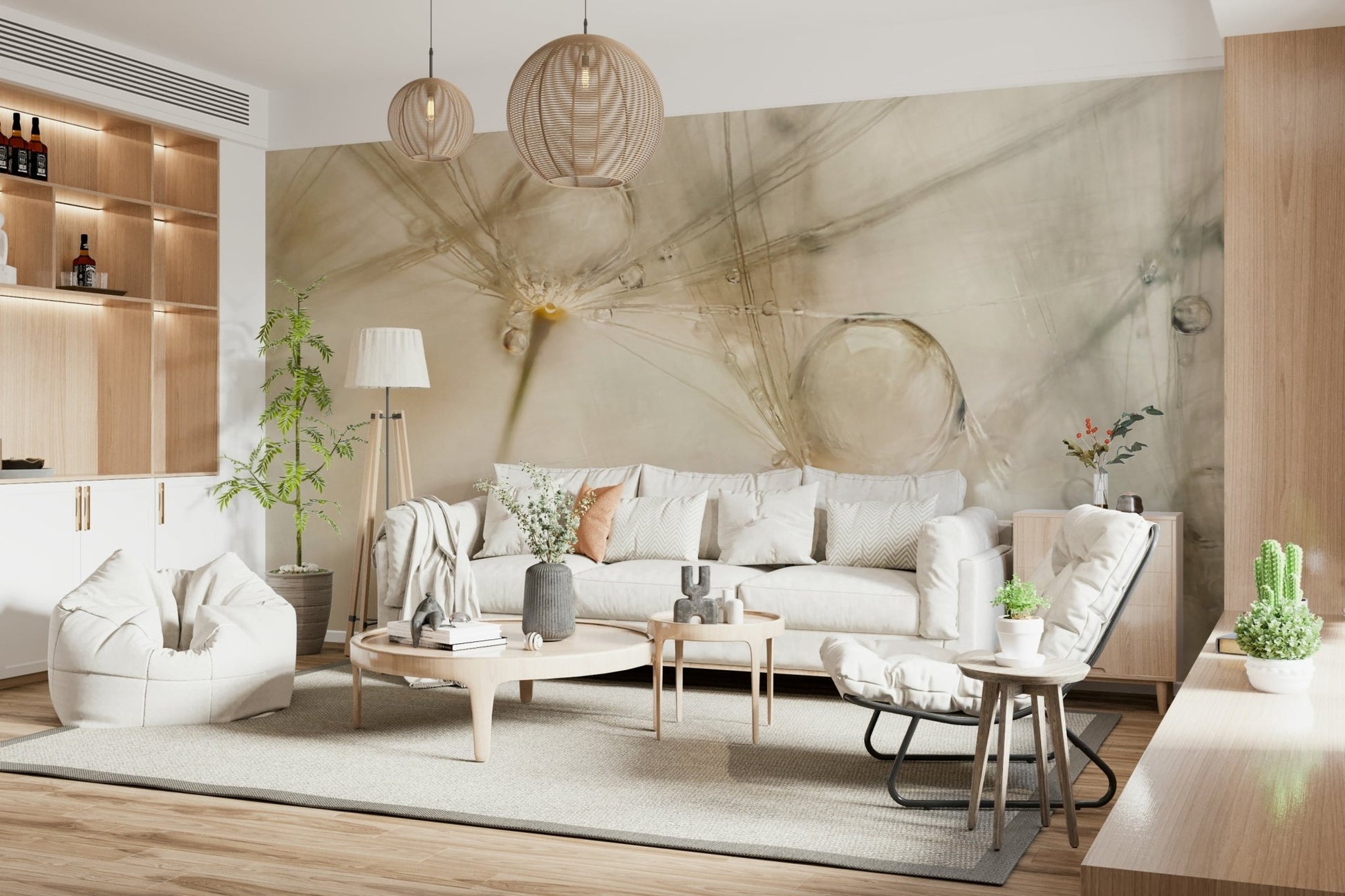 A beautiful modern art wall mural of delicate moisture.