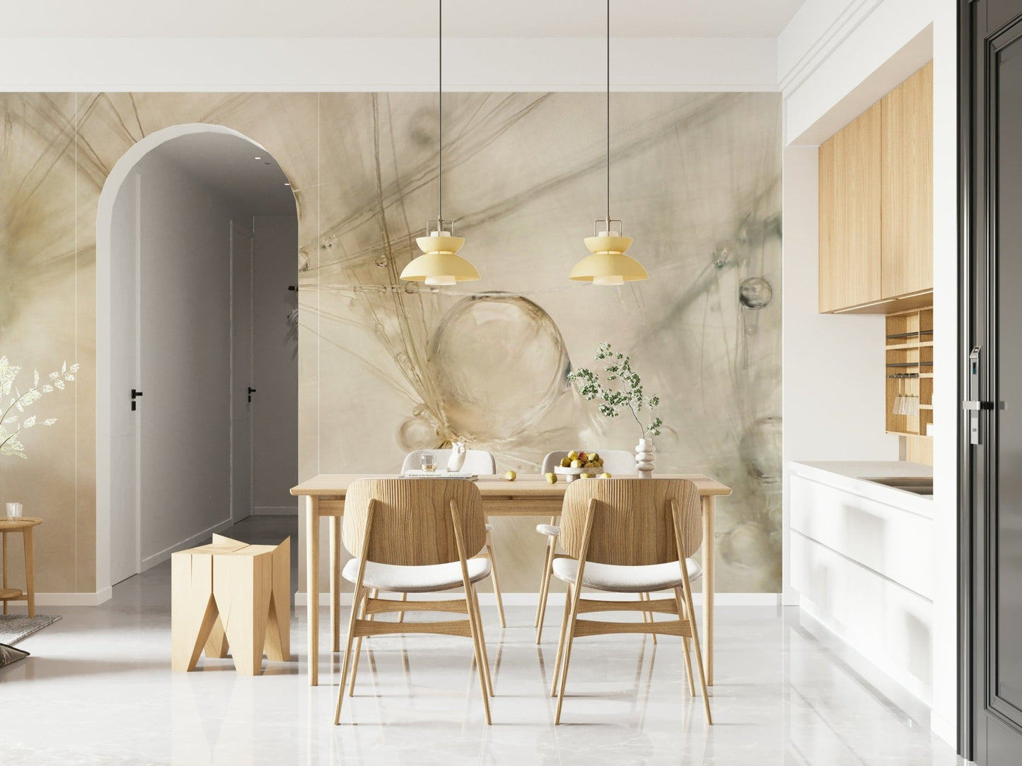 A serene ephemeral dewdrops wall mural for your decor.