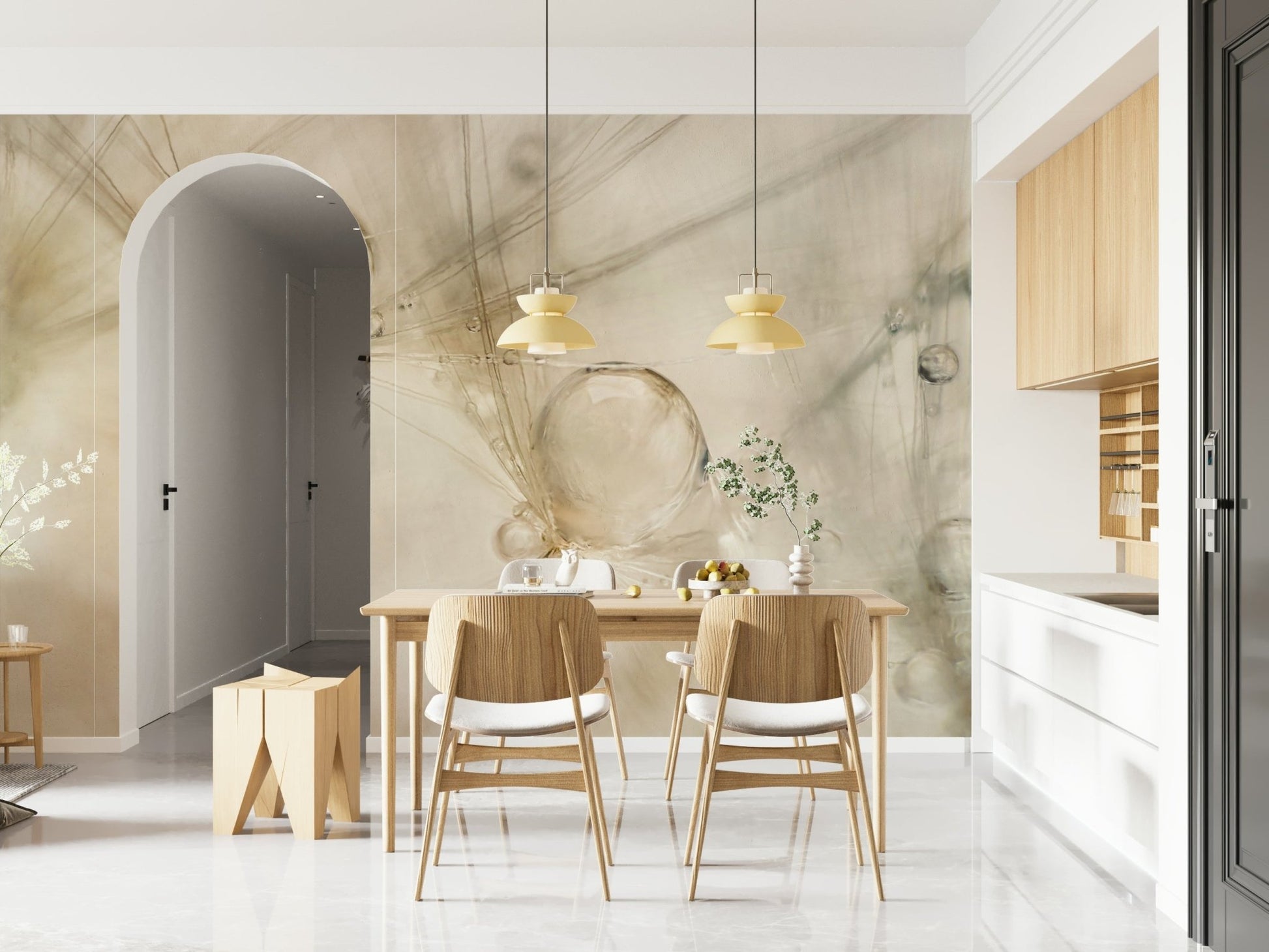 A serene ephemeral dewdrops wall mural for your decor.