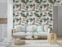 Elegant rider silhouettes on Equestrian Dreamscape wall mural pattern.