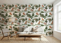 Equestrian Dreamscape peel and stick wallpaper with meadow scenery.