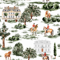 Equestrian Estate wallpaper for walls with classic manor facades.