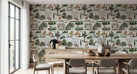 Equestrian Estate wallpaper for walls showcasing majestic chestnut horses.