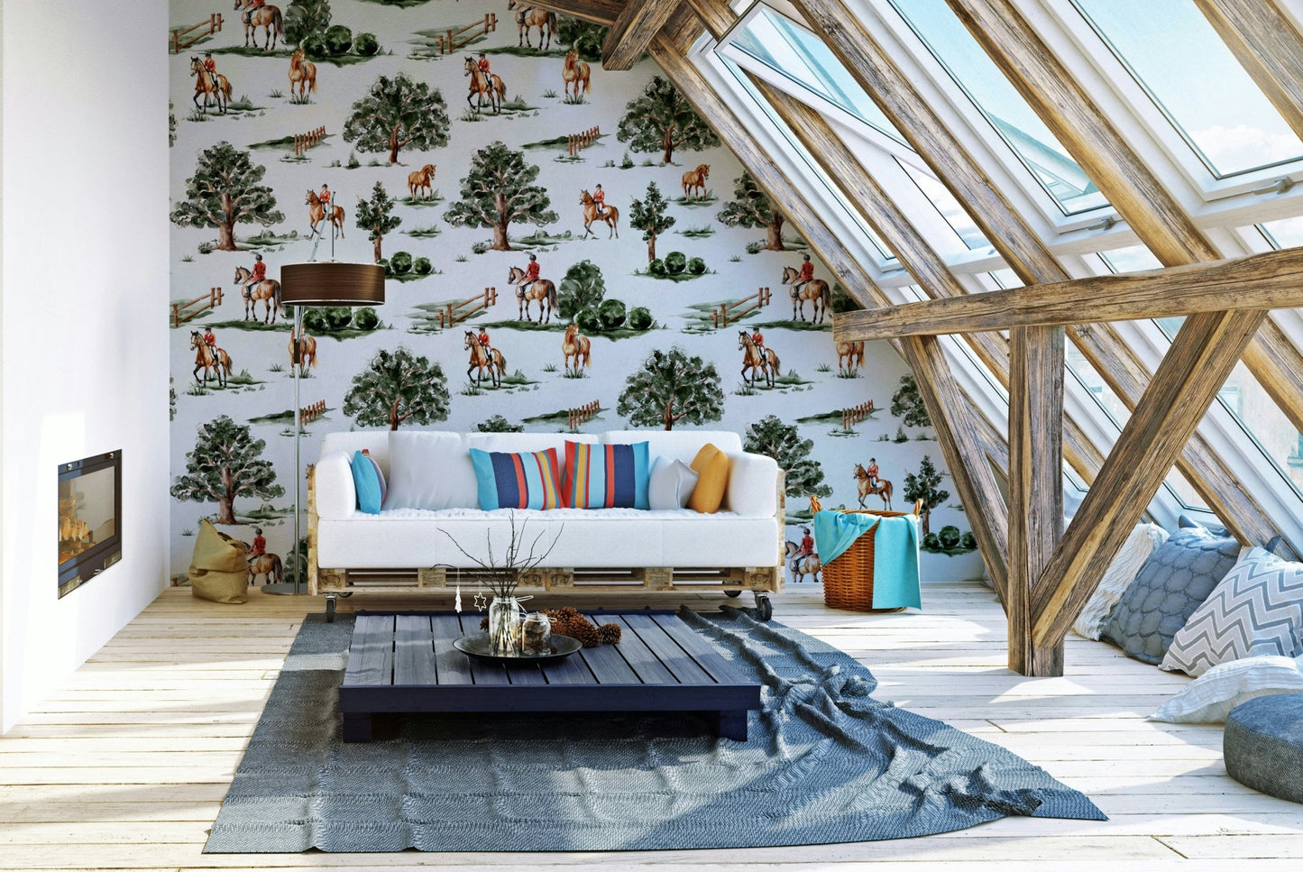 Equestrian riders in hunting attire with British horses Wallpaper⁠