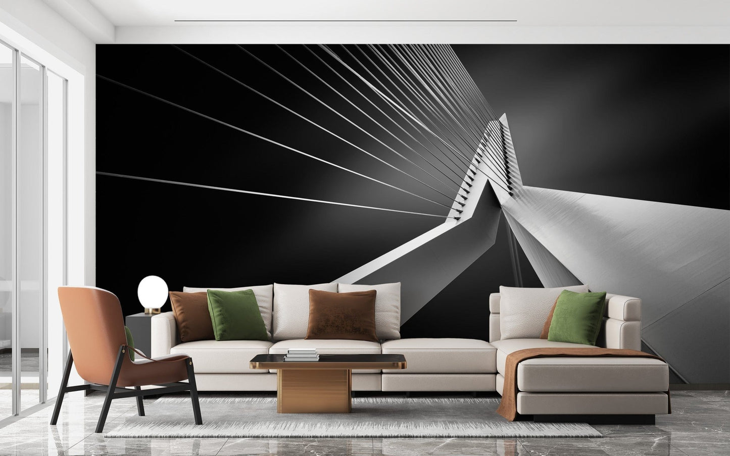 Erasmus Bridge Abstract Architectural Wall Mural - Giffywalls, B270