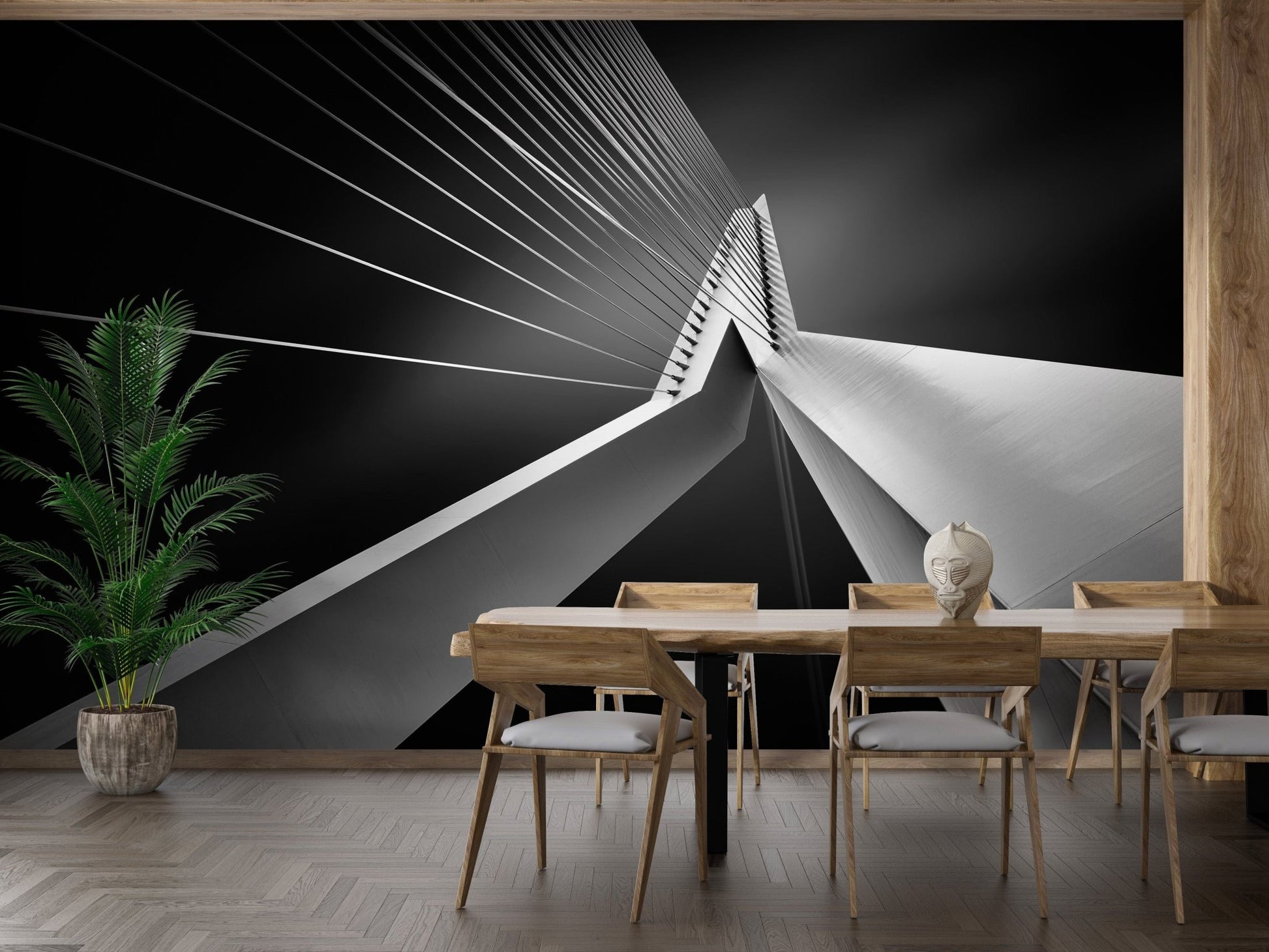 Erasmus Bridge Abstract Architectural Wall Mural - Giffywalls, B270