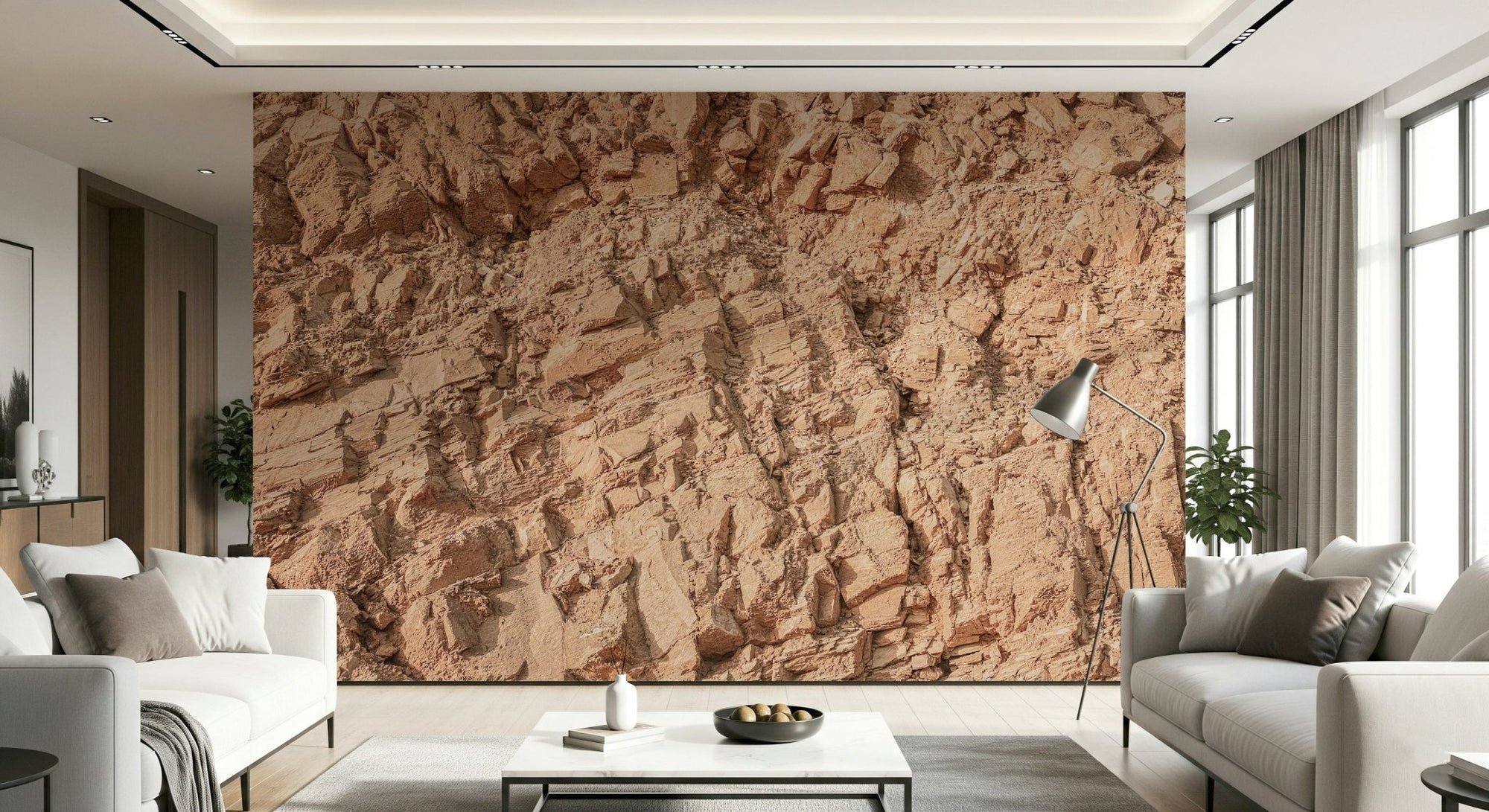 A beautiful abstract eroded earth wallpaper mural with subtle lines., GD5182