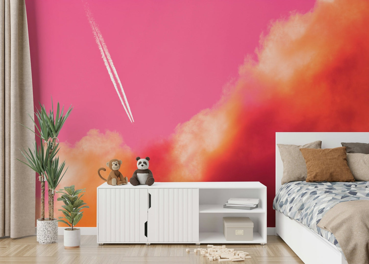 A contemplative peaceful scene wallpaper mural for a feature wall., GD4886