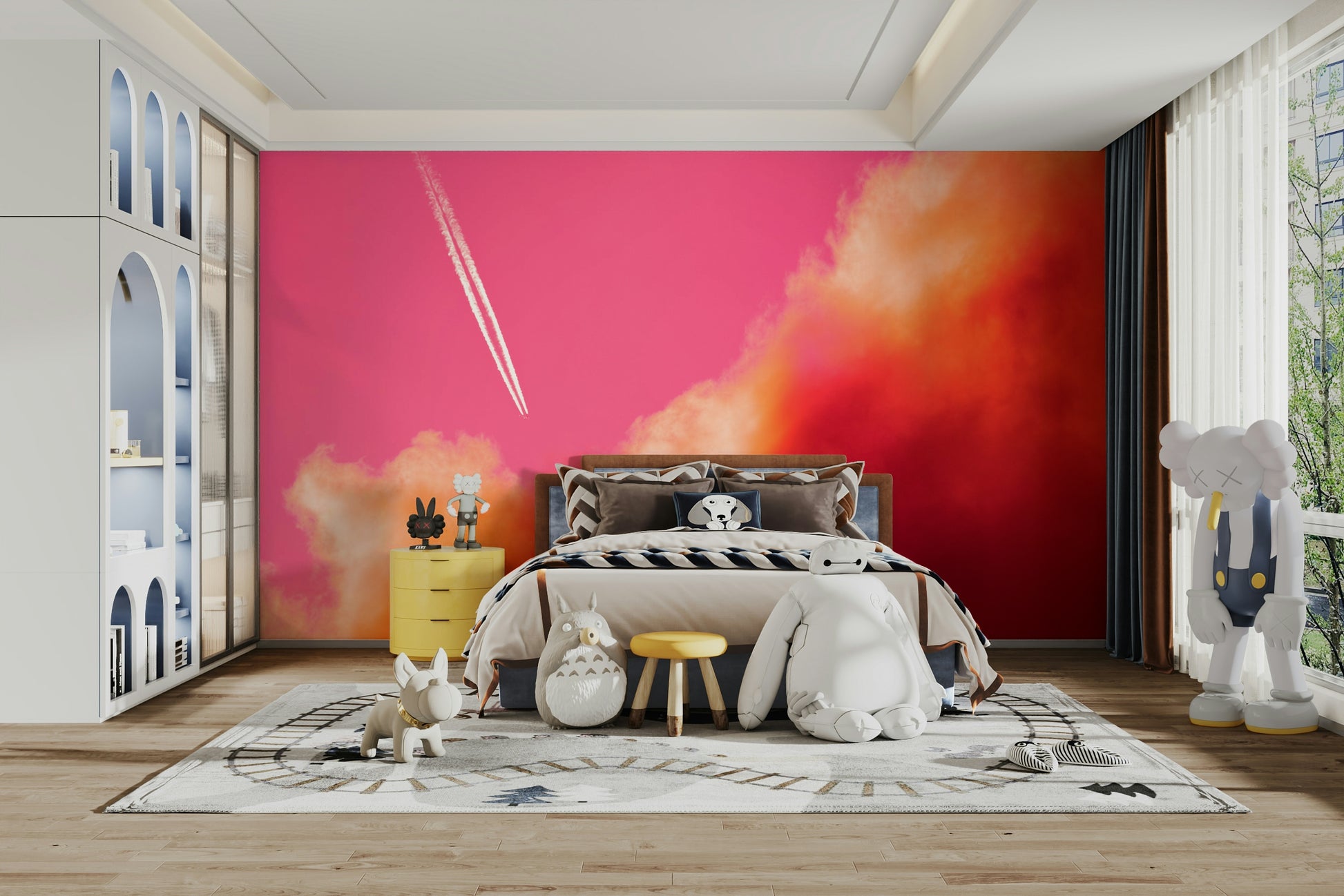 A beautiful wide-angle wall mural of a clear horizon.

