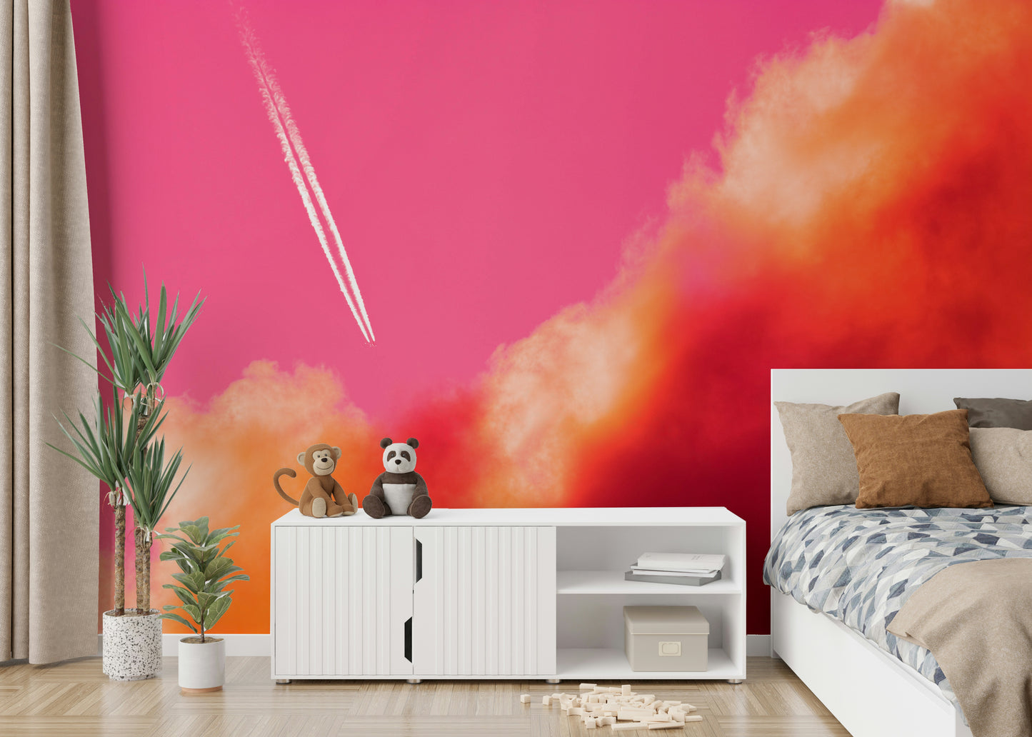 A beautiful serene escape wallpaper mural for a modern home.

