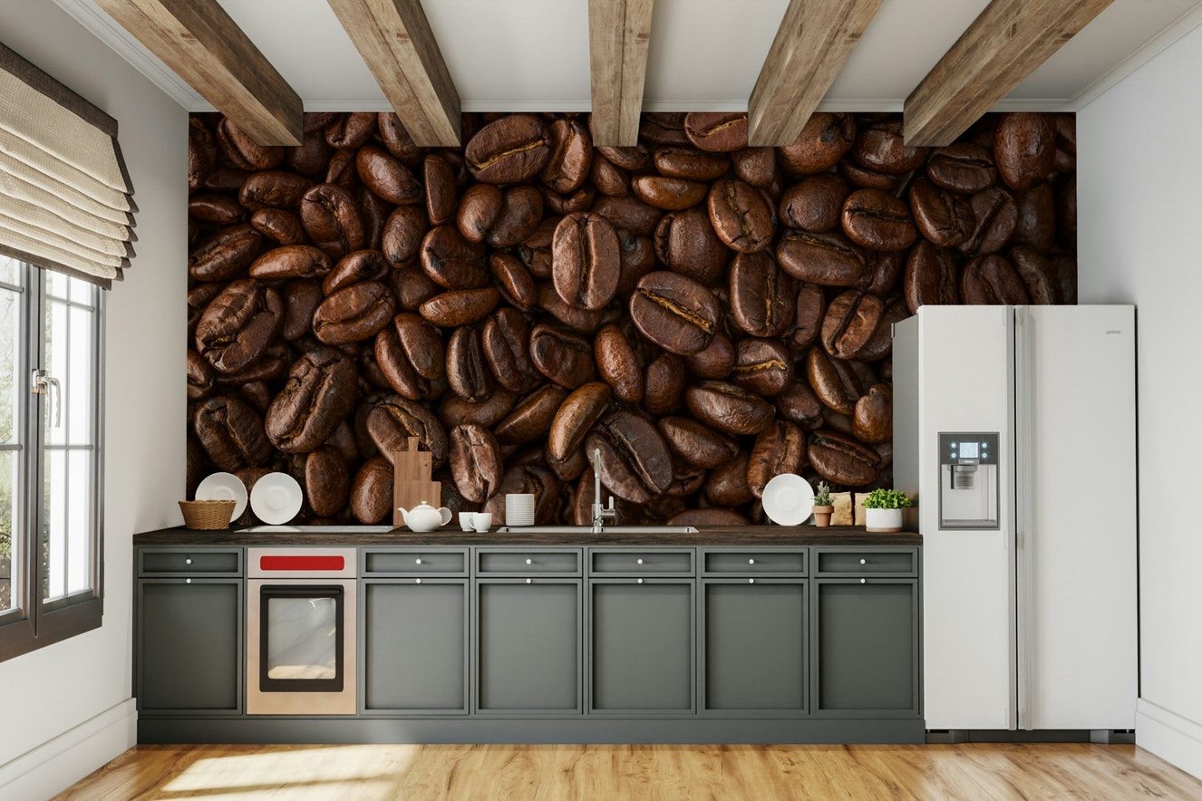 Espresso Delight wall mural in modern living room

