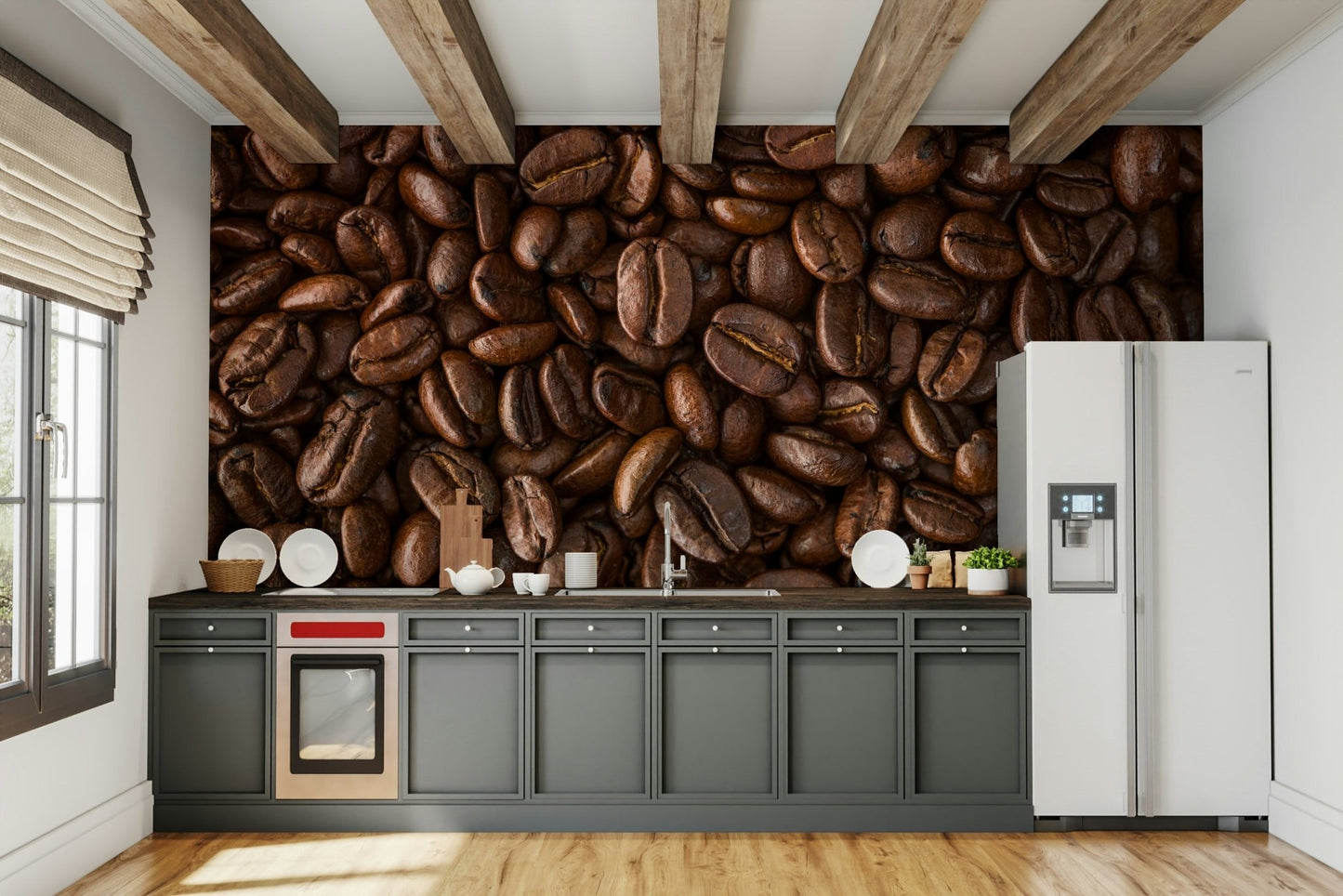 Espresso Delight wall mural in modern living room

