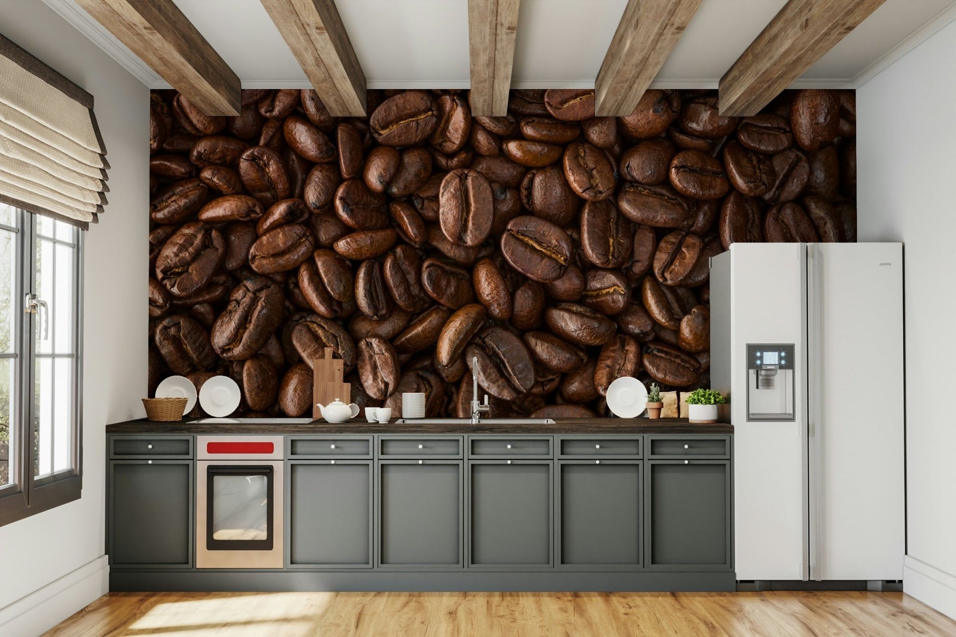 Espresso Delight wall mural in modern living room

