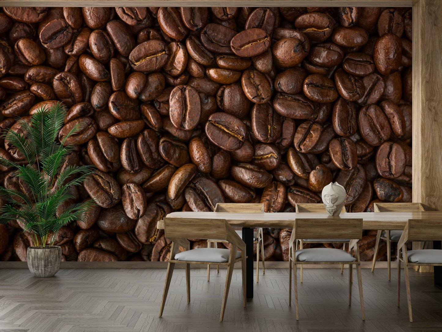 Warm espresso brown wall mural for cozy spaces

