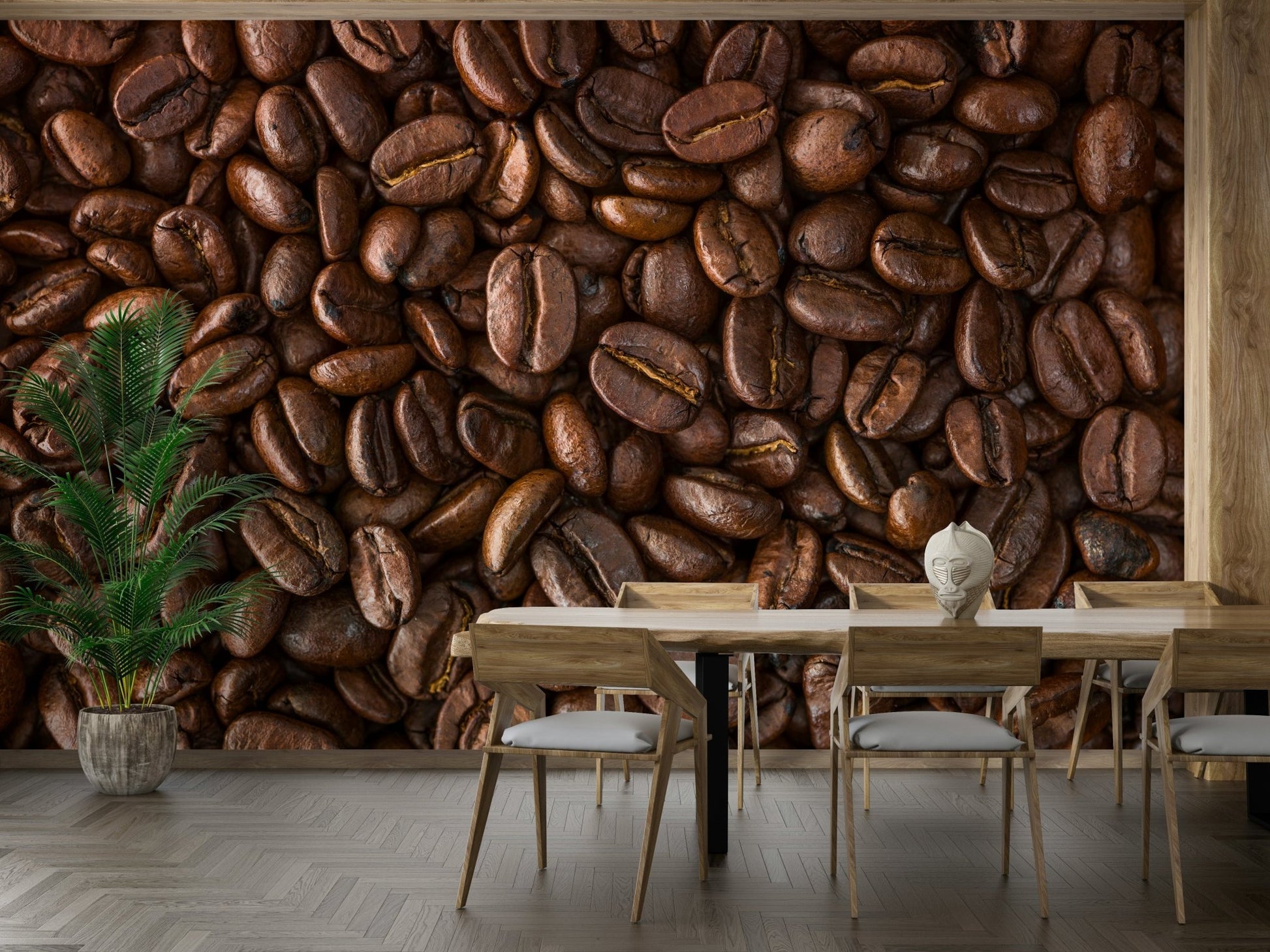 Warm espresso brown wall mural for cozy spaces

